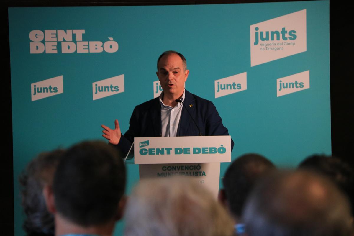 El secretario general de Junts, Jordi Turull, en un acto del partido en Montblanc.