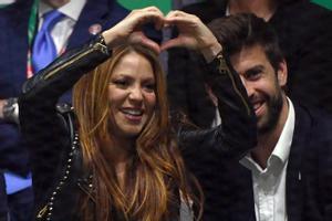 Shakira y Gerard Piqué, el 24 de noviembre del 2019, en un partido de tenis entre Rafa Nadal y Denis Shapovalov, en la Copa Davis de Madrid.