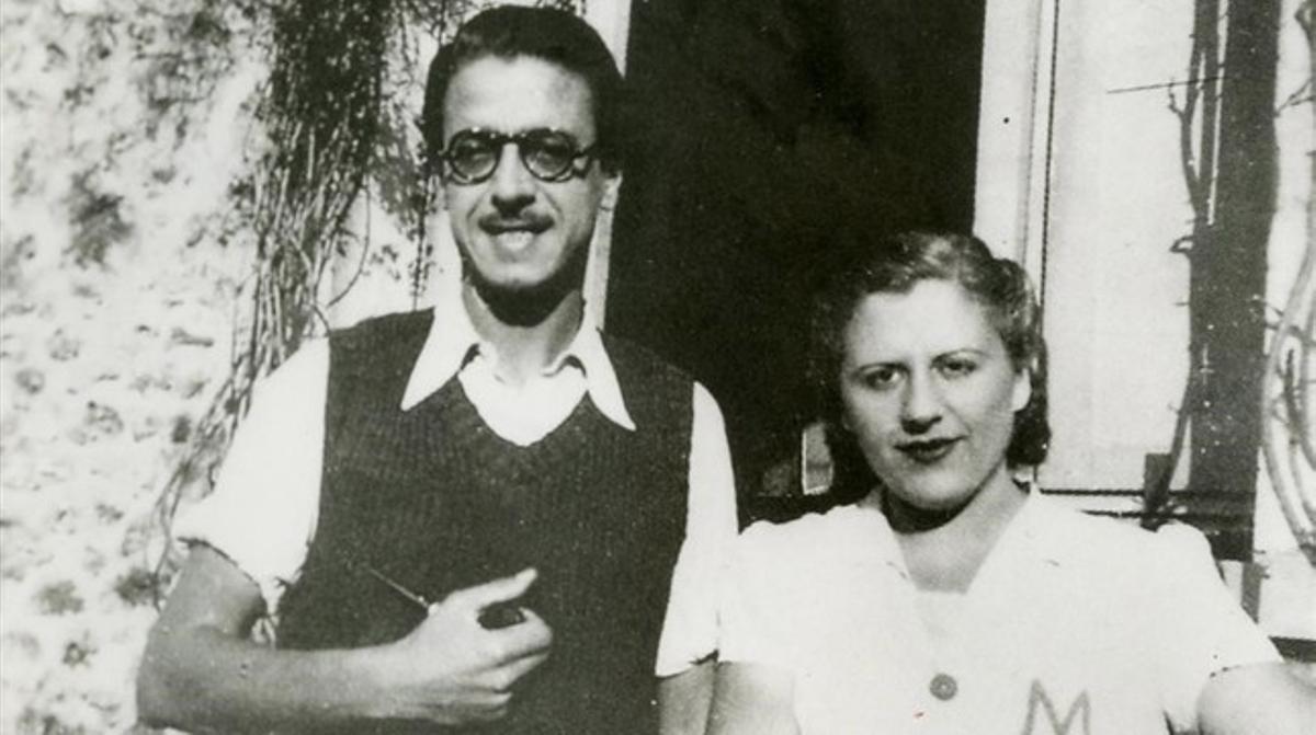 Mercè Rodoreda con su pareja, Armand Obiols. 