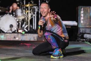 Chris Martin actuando en Coimbra (Portugal)