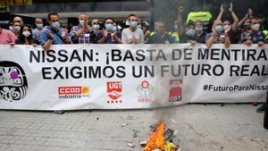 Manifestación de trabajadores de Nissan, el pasado junio en Barcelona.