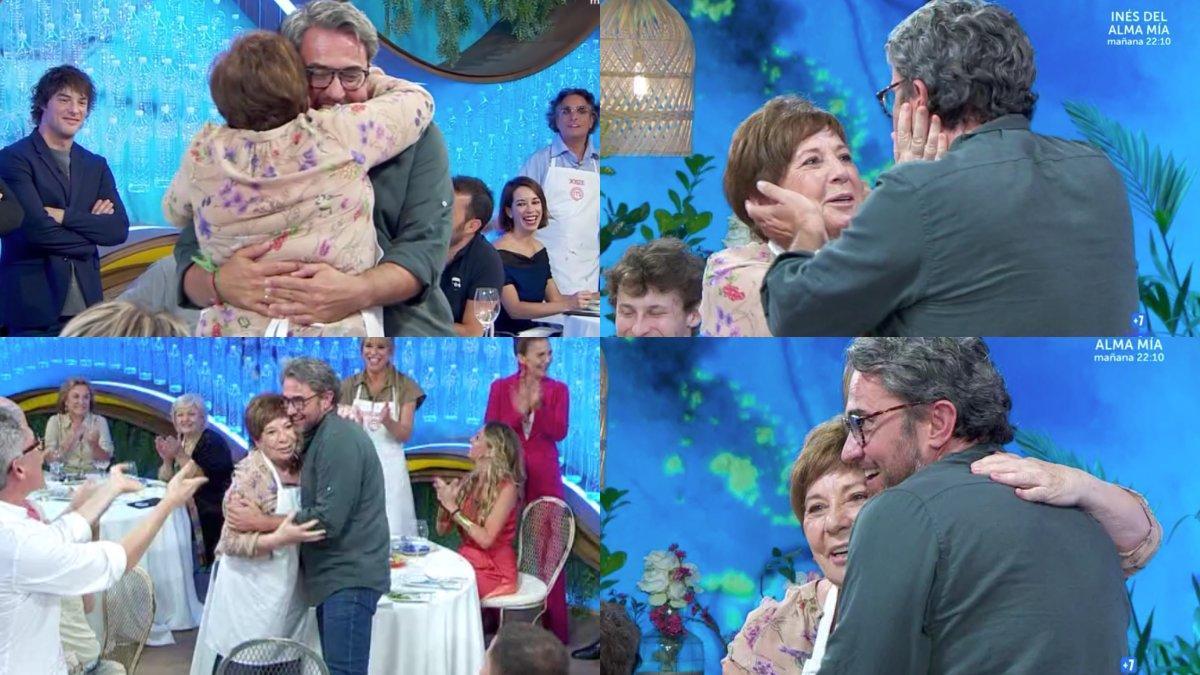 Imágenes del abrazo entre Máximo Huerta y Celia Villalobos en ’Masterchef Celebrity 5’.