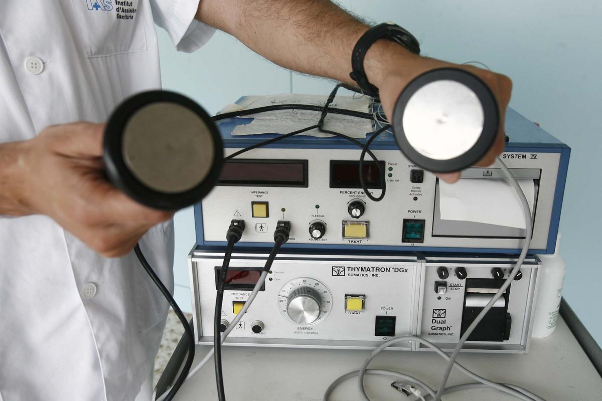 Un aparato de electroshocks en un hospital catalán.