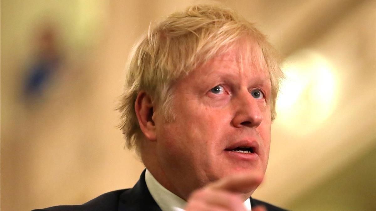 El primer ministro británico, Boris Johnson, este lunes en Belfast. El primer ministro británico, Boris Johnson, este lunes en Belfast.