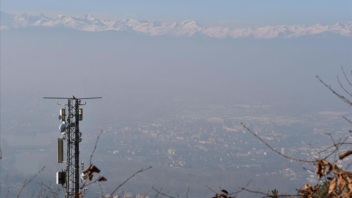 Contaminación en Turín, el pasado 7 de enero.