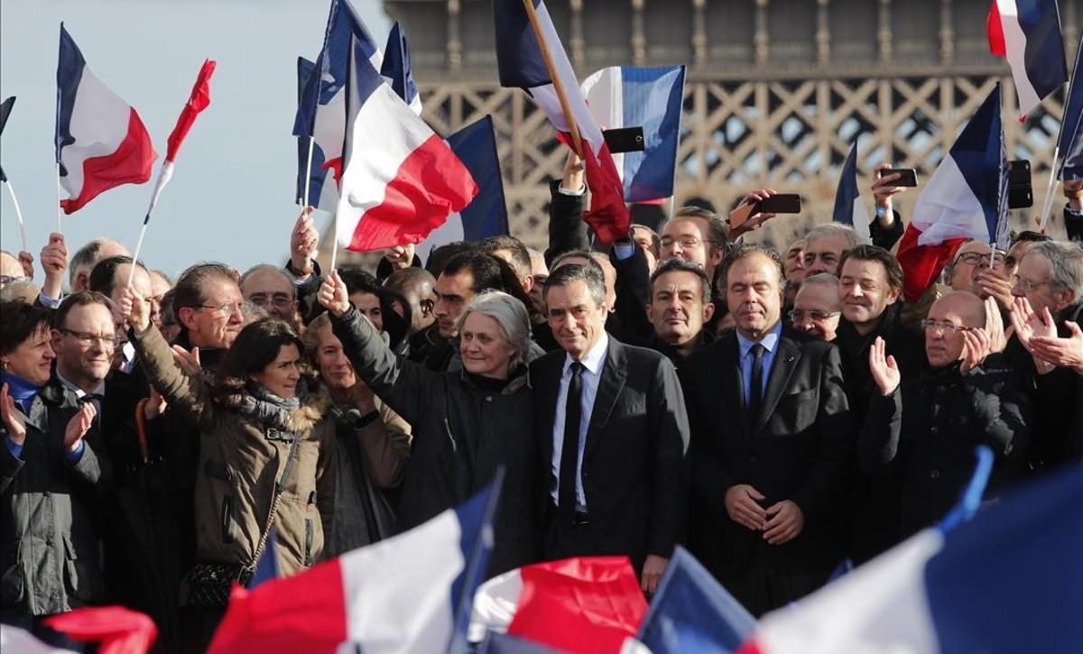 Manifestación de apoyo a Fillon en París. Manifestación de apoyo a Fillon en París.