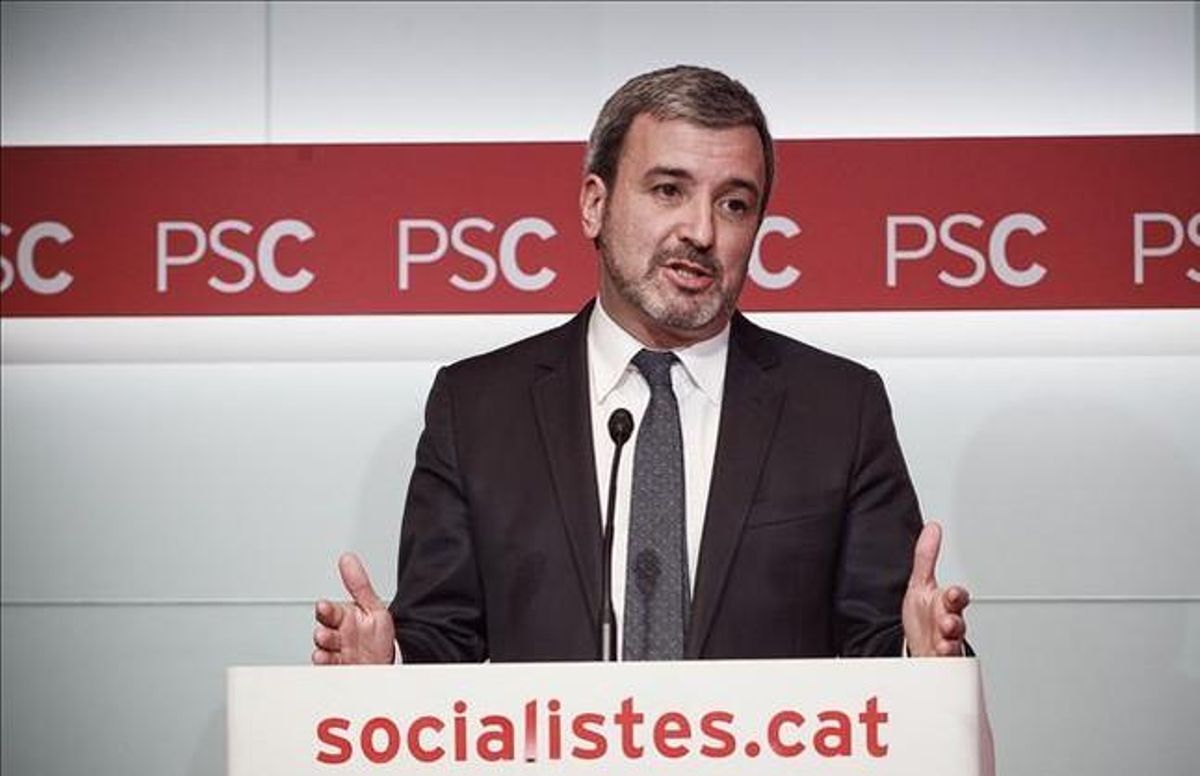 El portavoz del PSC, Jaume Collboni, en la sede del partido El portavoz del PSC, Jaume Collboni, en la sede del partido