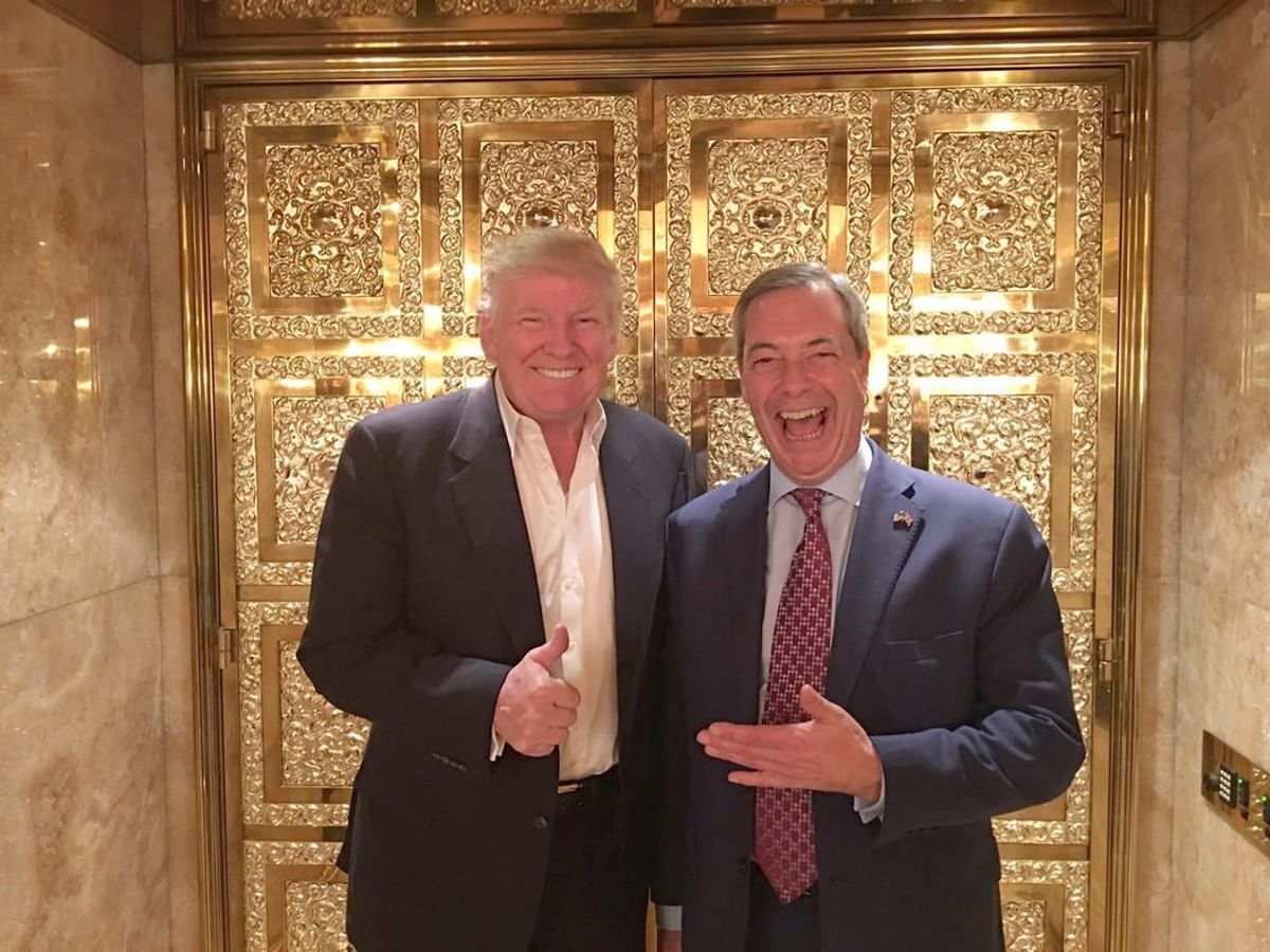 Donald Trump y Nigel Farage, juntos en la torre Trump. Donald Trump y Nigel Farage, juntos en la torre Trump.