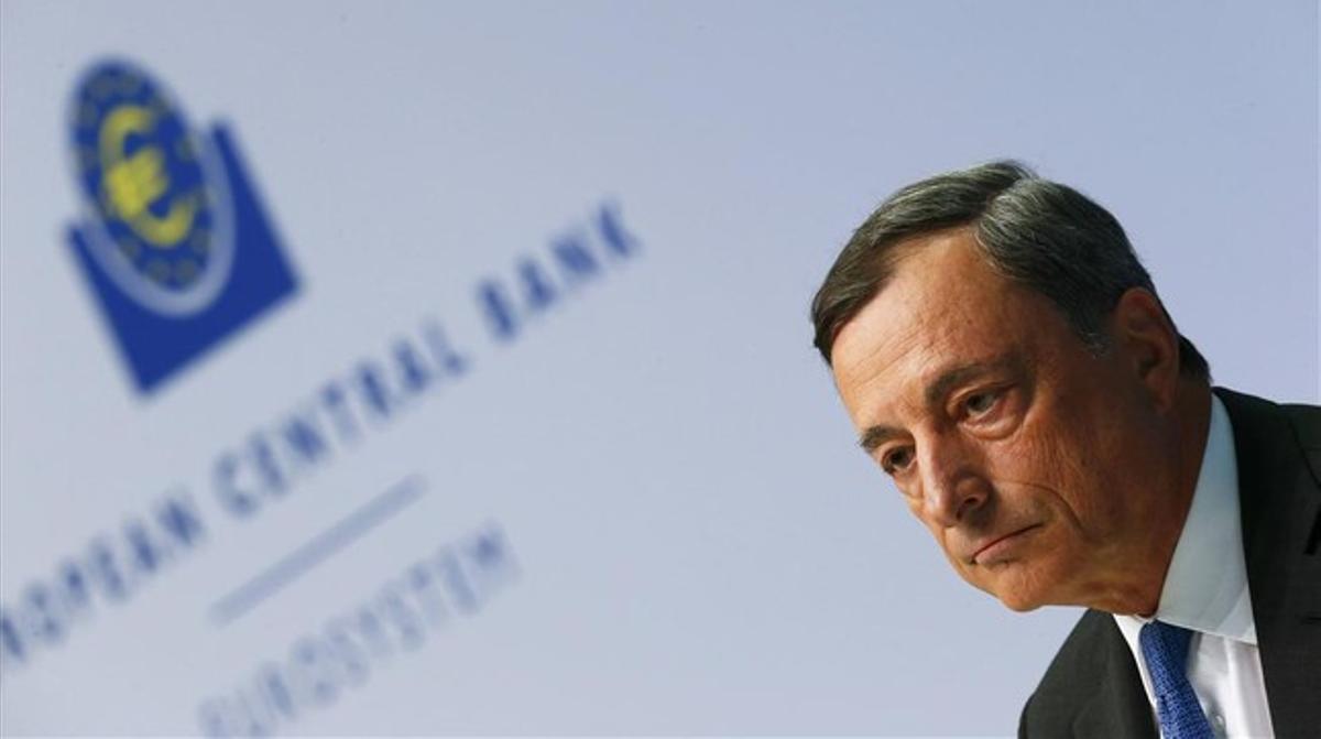 Mario Draghi, durante una conferencia de prensa en la sede del BCE en Fráncfort. Mario Draghi, durante una conferencia de prensa en la sede del BCE en Fráncfort.