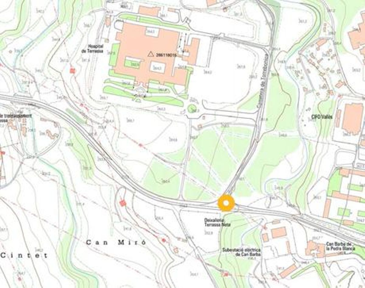 Plano con la configuración de la nueva rotonda de acceso al Hospital de Terrassa desde la N-150 Plano con la configuración de la nueva rotonda de acceso al Hospital de Terrassa desde la N-150
