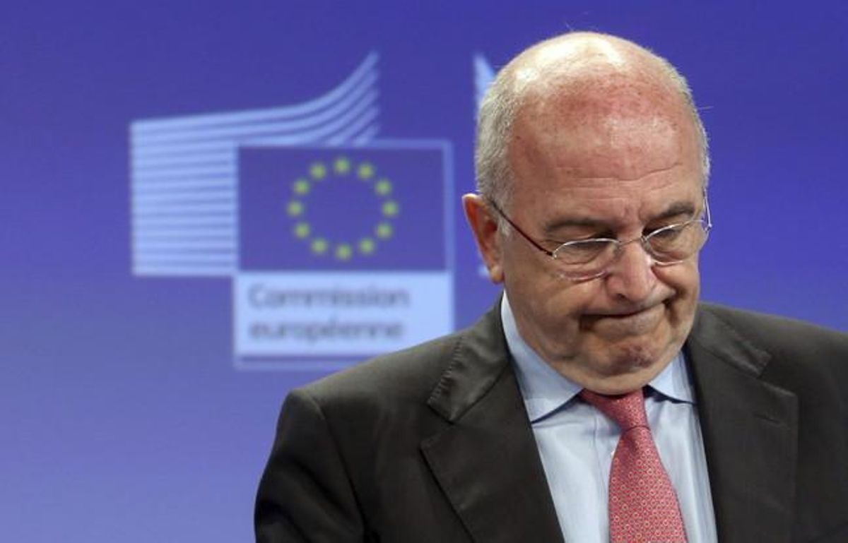 El vicepresidente de la Comisión Europea (CE) y comisario de Competencia, Joaquín Almunia, en una rueda de prensa en Bruselas el pasado 17 de julio. El vicepresidente de la Comisión Europea (CE) y comisario de Competencia, Joaquín Almunia, en una rueda de prensa en Bruselas el pasado 17 de julio.