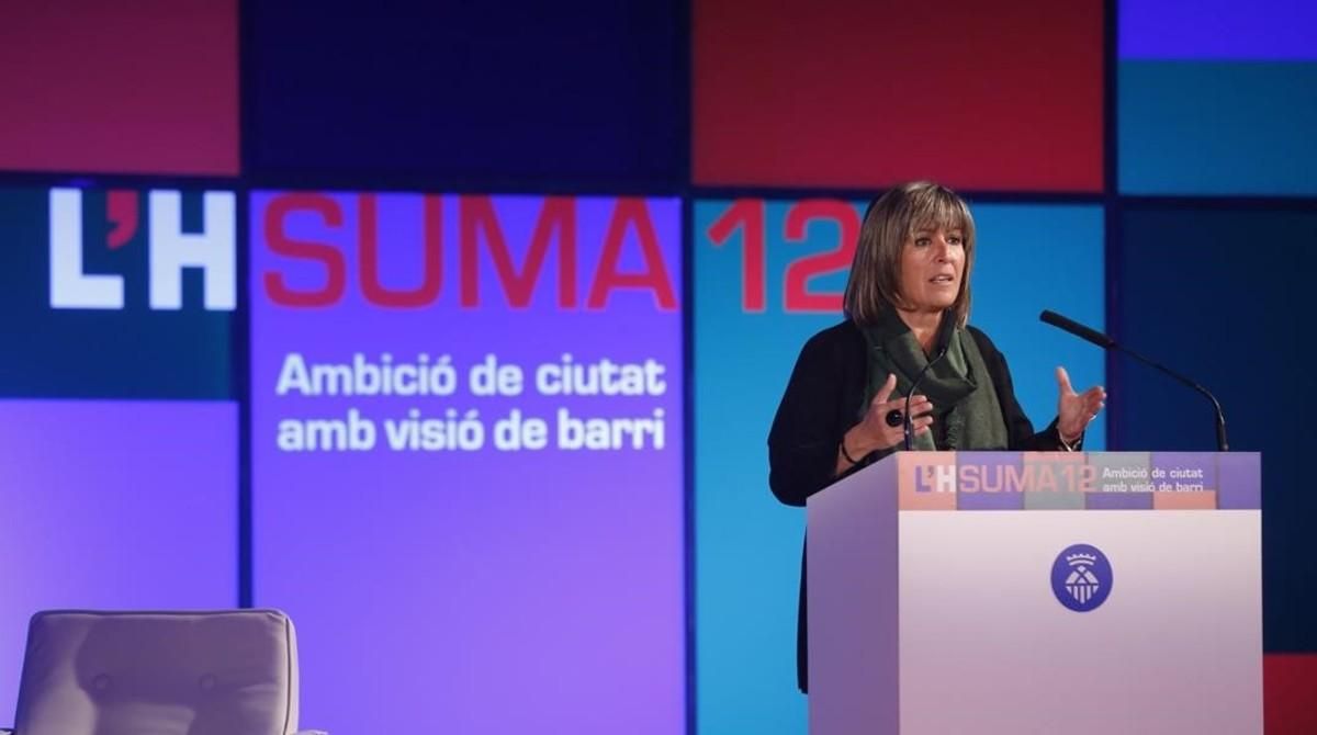 Núria Marín, durante su conferencia anual sobre L’Hospitalet. Núria Marín, durante su conferencia anual sobre L’Hospitalet.
