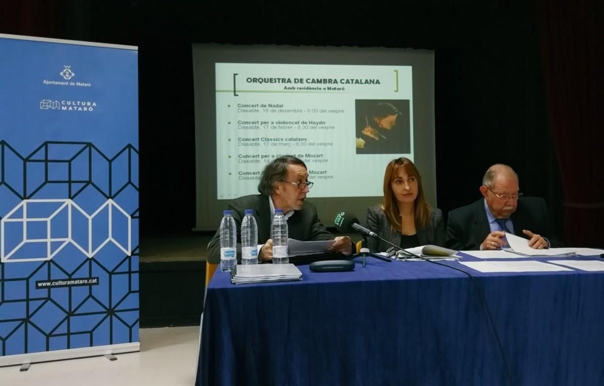 Joan Pàmies, director de la Orquestra de Cambra Catalana, presentando los cinco conciertos que la banda residente en el Foment Mataroní llevará a cabo durante la temporada 2018. Joan Pàmies, director de la Orquestra de Cambra Catalana, presentando los cinco conciertos que la banda residente en el Foment Mataroní llevará a cabo durante la temporada 2018.