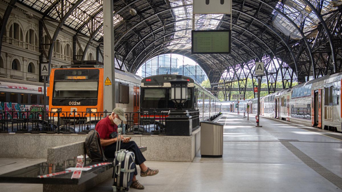 La estación de França de Barcelona, con la cubierta en la que se distinguen los huecos de las planchas caídas La estación de França de Barcelona, con la cubierta en la que se distinguen los huecos de las planchas caídas