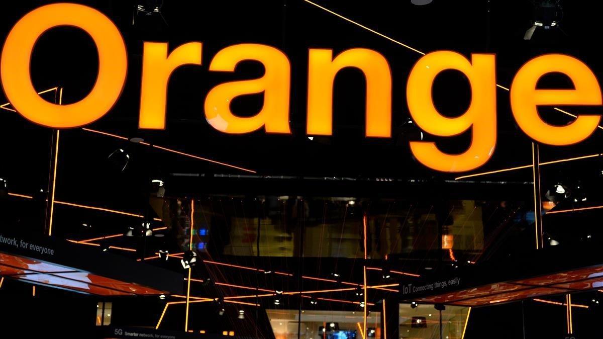 El logo de Orange en el estand de la operadora, en la última edición del Mobile World Congress de Barcelona.