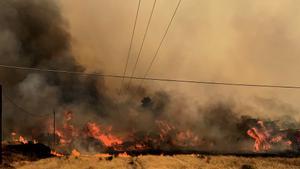 Llamas en Rodas, una de las poblaciones griegas más castigadas por los incendios forestales.  