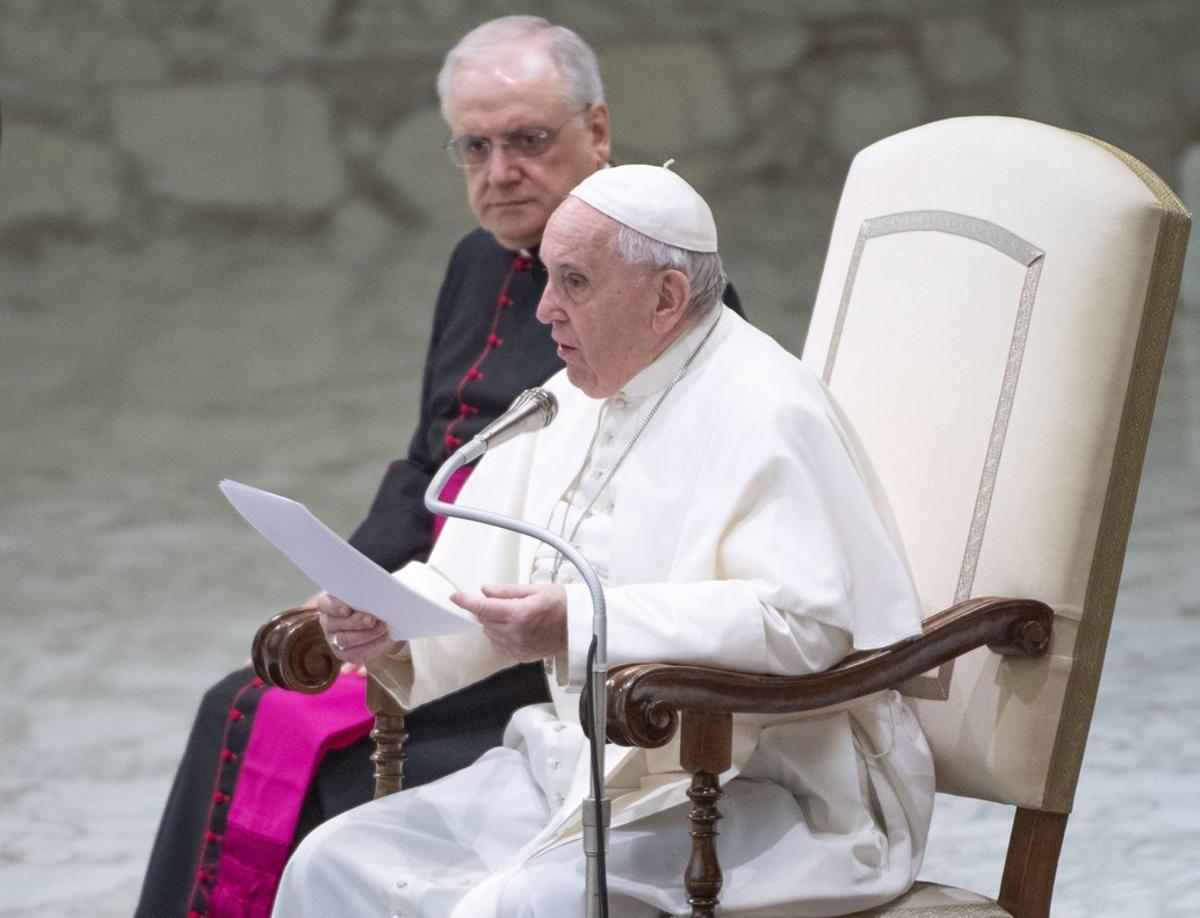 El papa Francisco, en su audiencia semanal, este miércoles en el Vaticano. El papa Francisco, en su audiencia semanal, este miércoles en el Vaticano.