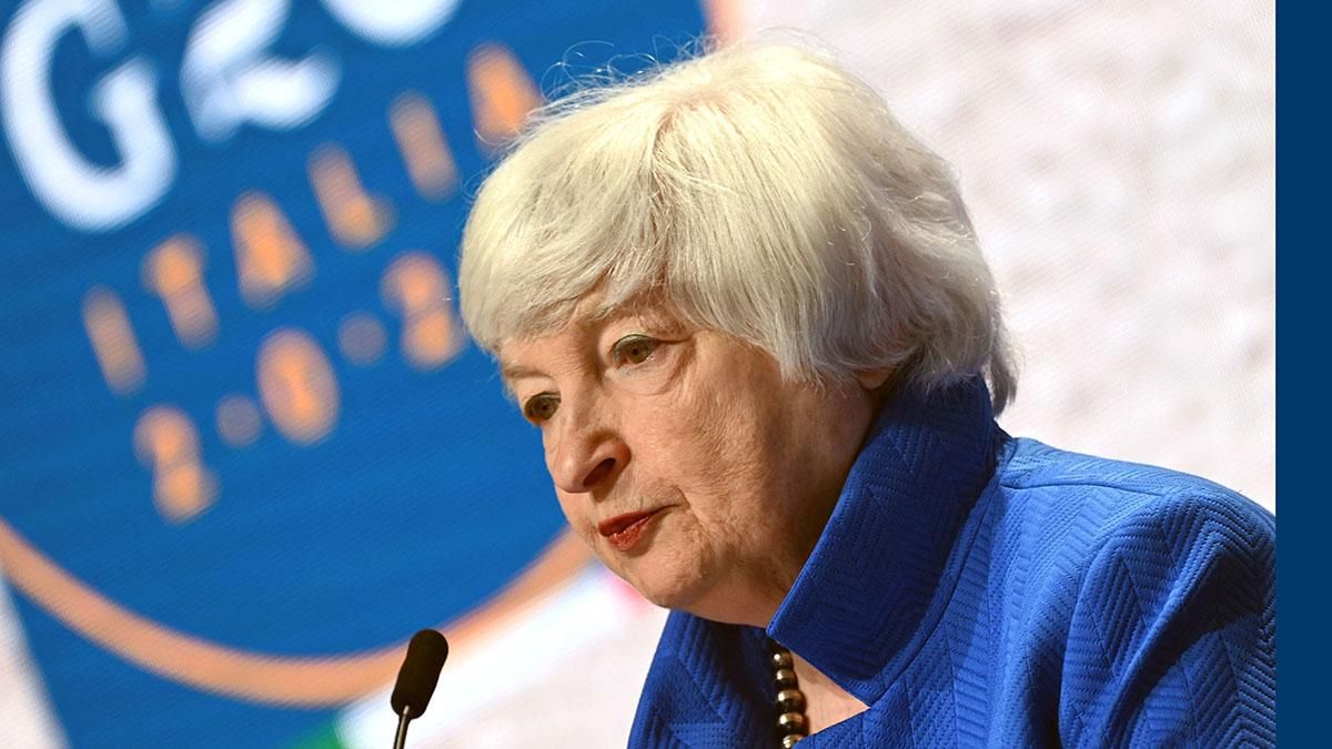 Janet Yellen, en una rueda de prensa en Venecia. Janet Yellen, en una rueda de prensa en Venecia.