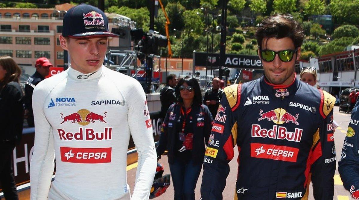 Max Verstappen y Carlos Sainz, juntos en sus tiempos jóvenes en Red Bull. Max Verstappen y Carlos Sainz, juntos en sus tiempos jóvenes en Red Bull.