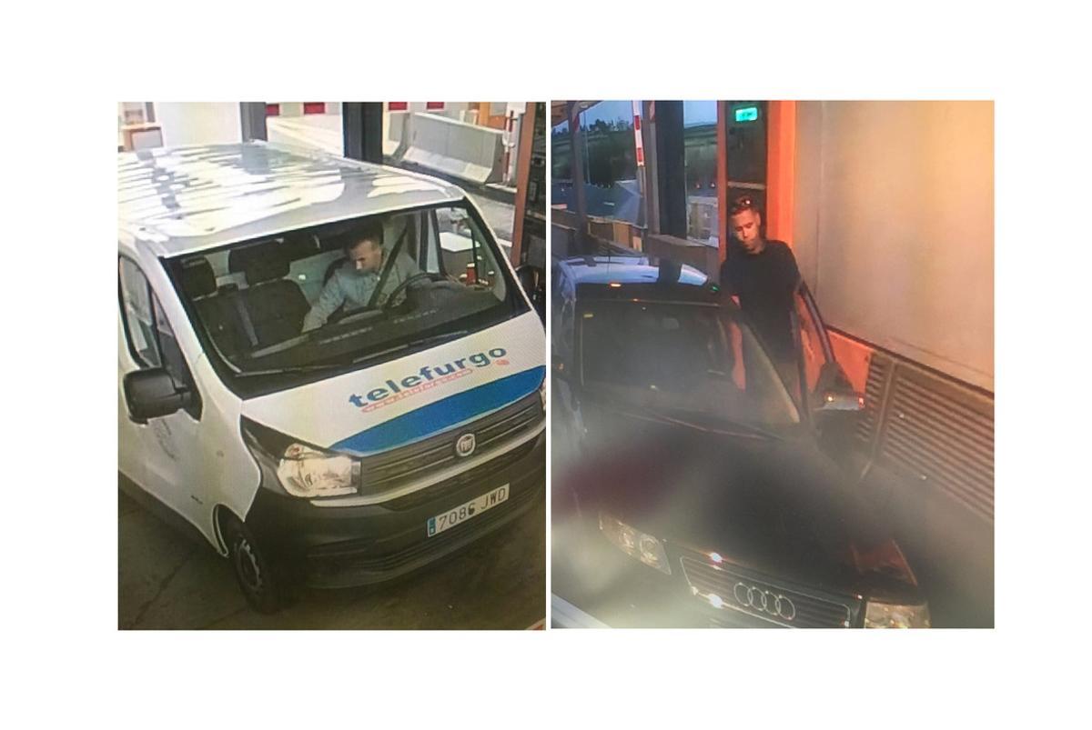 Dos yihadistas con la furgoneta y el Audi usados en los atentados de BCN y Cambrils, captados justo una semana antes en el peaje de Cambrils.