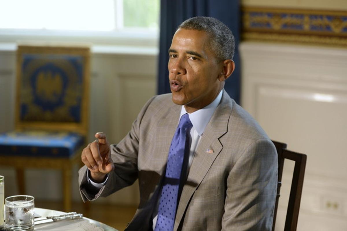 Barack Obama, el lunes en la Casa Blanca, durante un encuentro con profesores.
