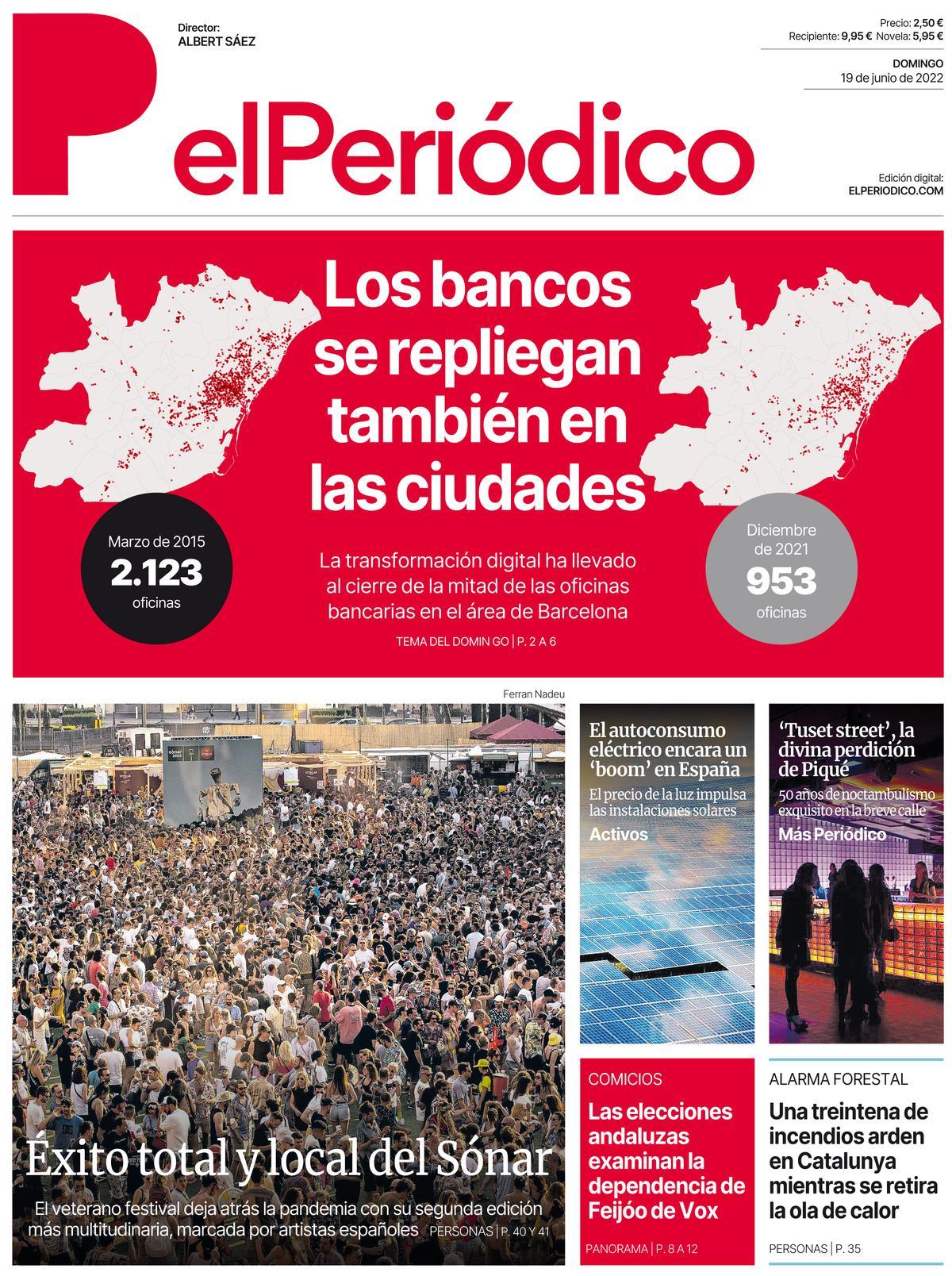La portada de EL PERIÓDICO del 19 de junio de 2022.