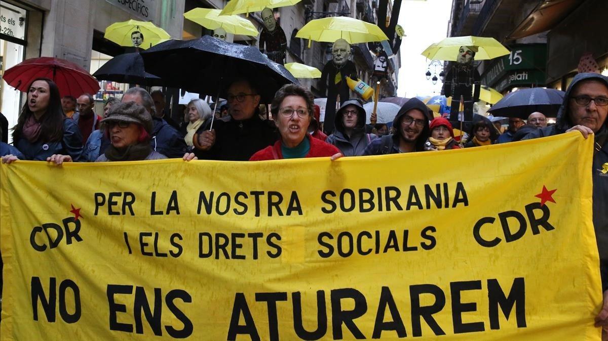 Manifestación de los CDR en Barcelona.