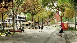 El parc de les Glòries de Barcelona s’ampliarà amb un passeig verd a la Gran Via