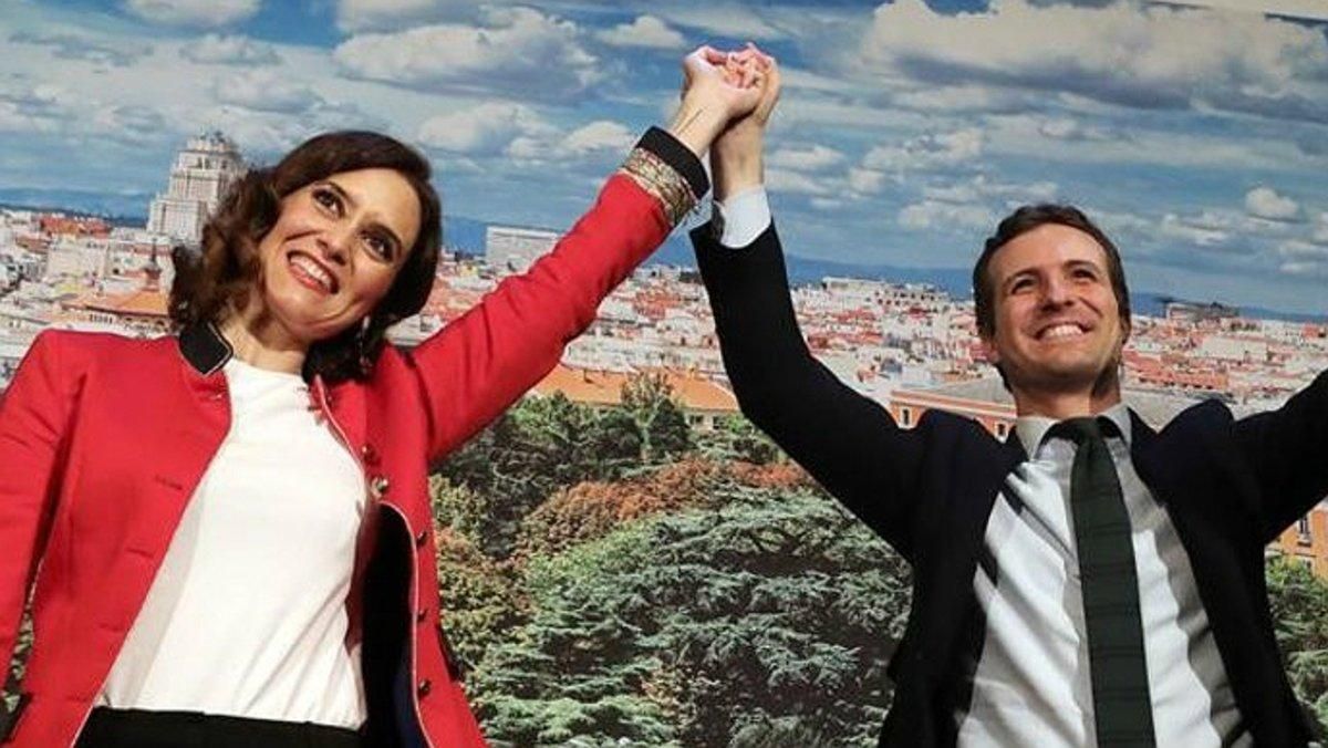 Díaz Ayuso y Casado, juntos en un acto del PP en una foto de archivo. Díaz Ayuso y Casado, juntos en un acto del PP en una foto de archivo.