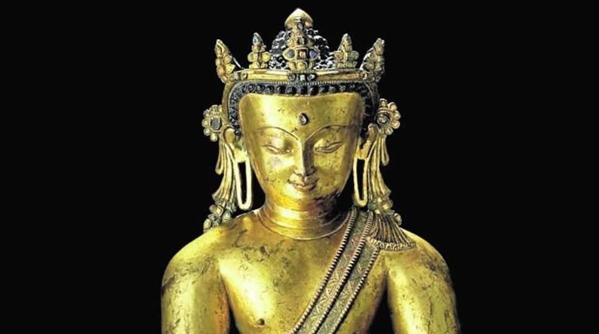 El buda del siglo XIII en bronce de la colección Thyssen, subastado en Christie’s. El buda del siglo XIII en bronce de la colección Thyssen, subastado en Christie’s.