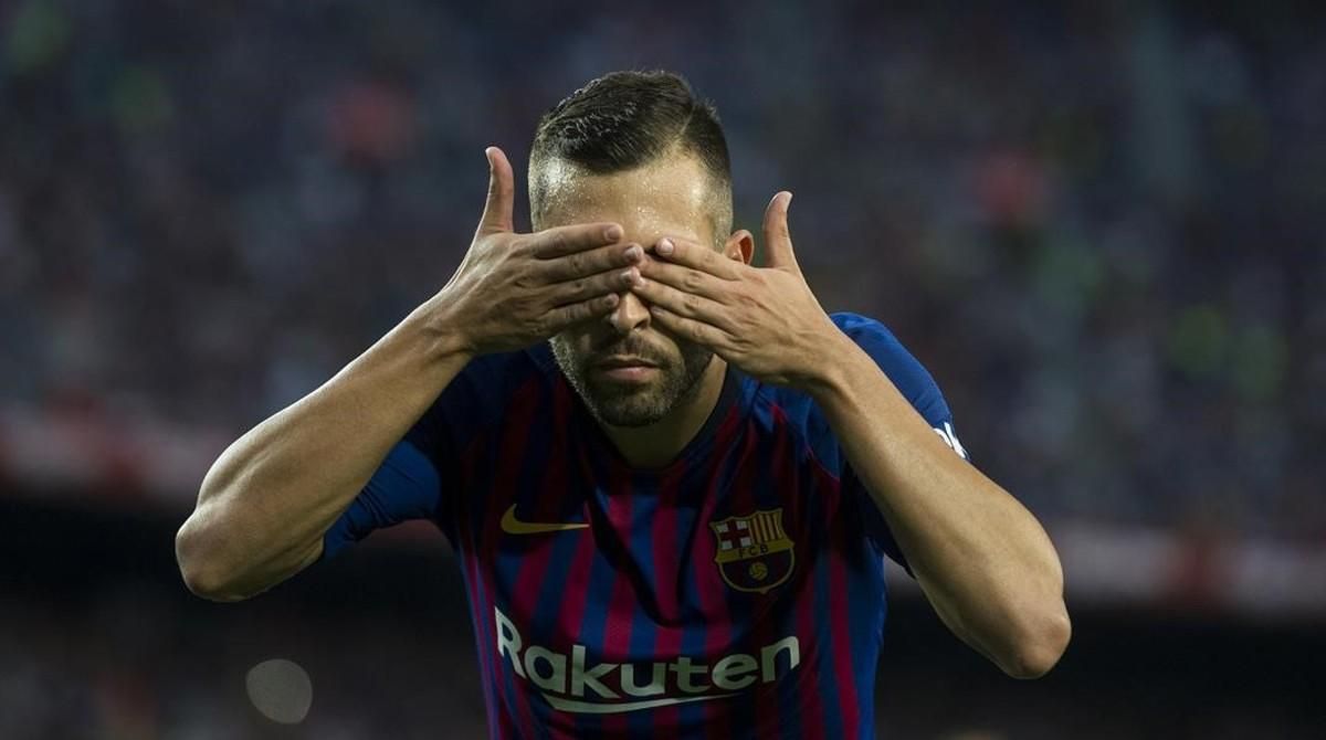 El gesto de Jordi Alba que algunos interpretan como mensaje a Luis Enrique. El gesto de Jordi Alba que algunos interpretan como mensaje a Luis Enrique.