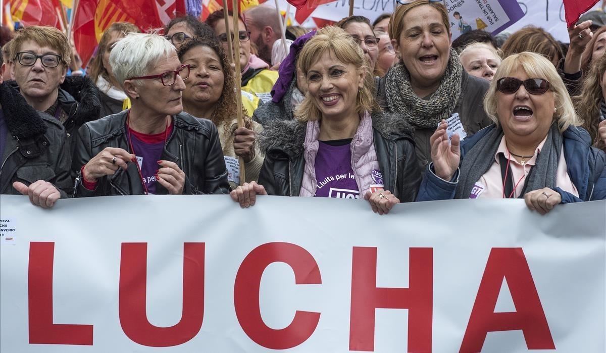 Primera huelga feminista de la historia en Barcelona.