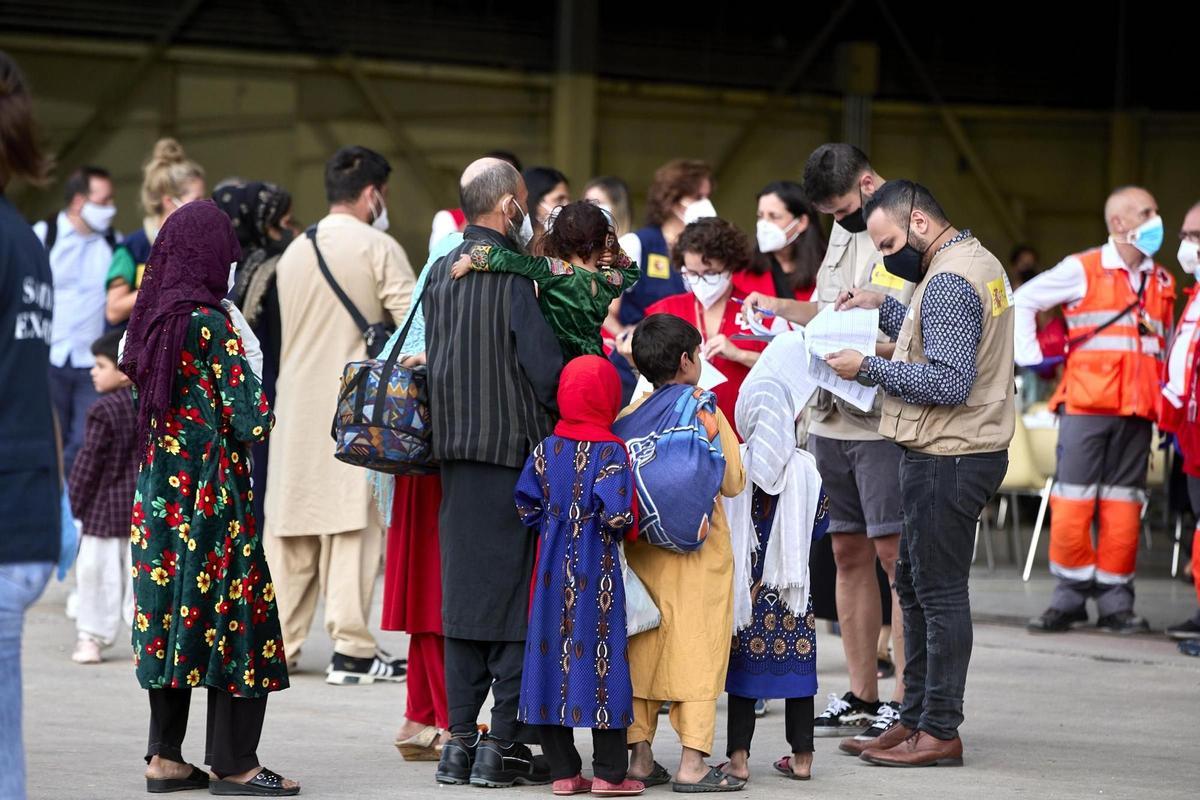 Refugiados llegados de Afganistán. Refugiados llegados de Afganistán.