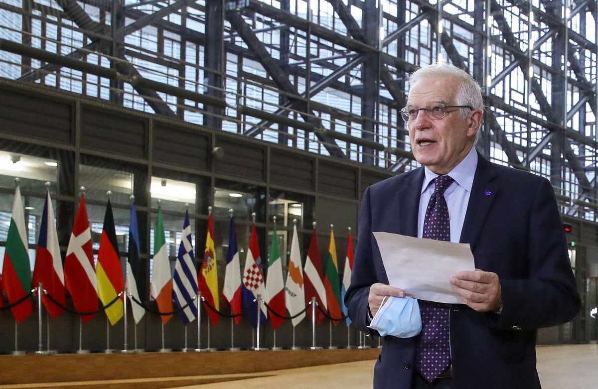 Josep Borrell a su llagada hoy a la reunión de ministros de Exteriores de la UE. Josep Borrell a su llagada hoy a la reunión de ministros de Exteriores de la UE.