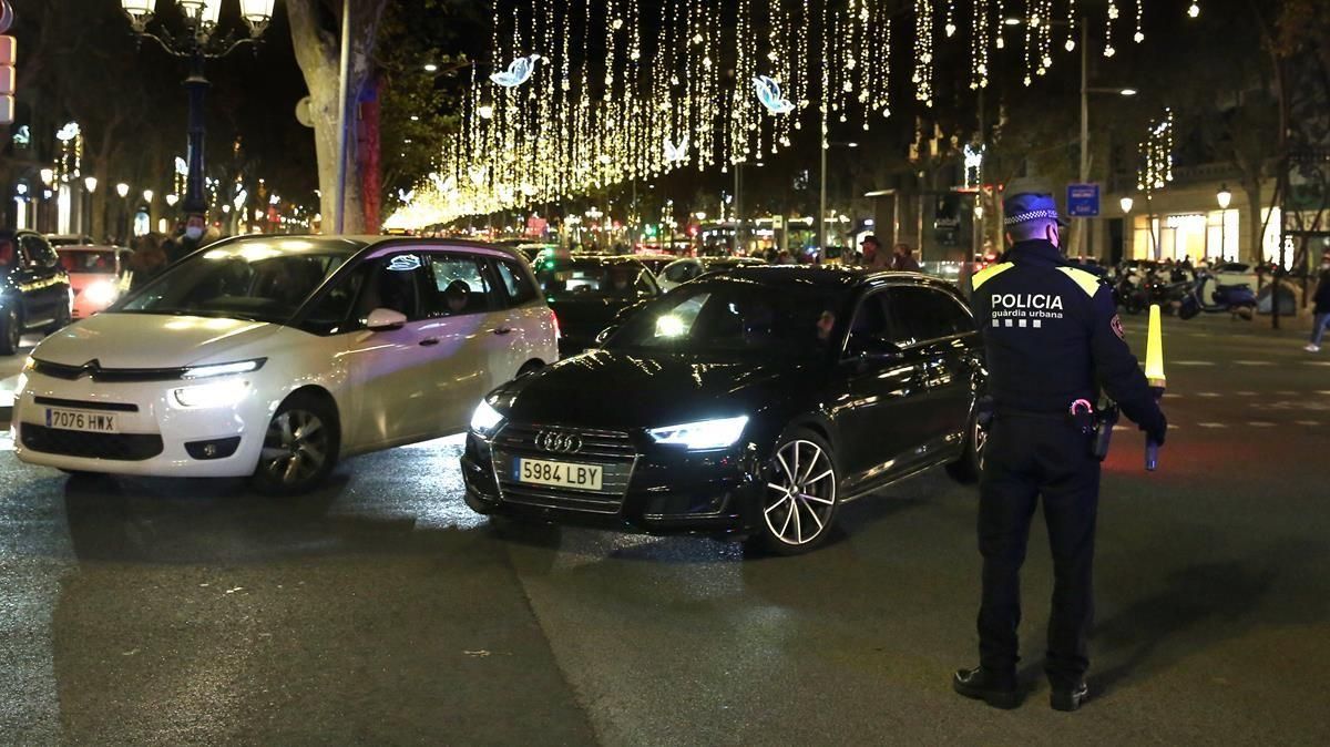 Corte de tráfico en paseo de Gràcia con Diputació, el pasado lunes Corte de tráfico en paseo de Gràcia con Diputació, el pasado lunes