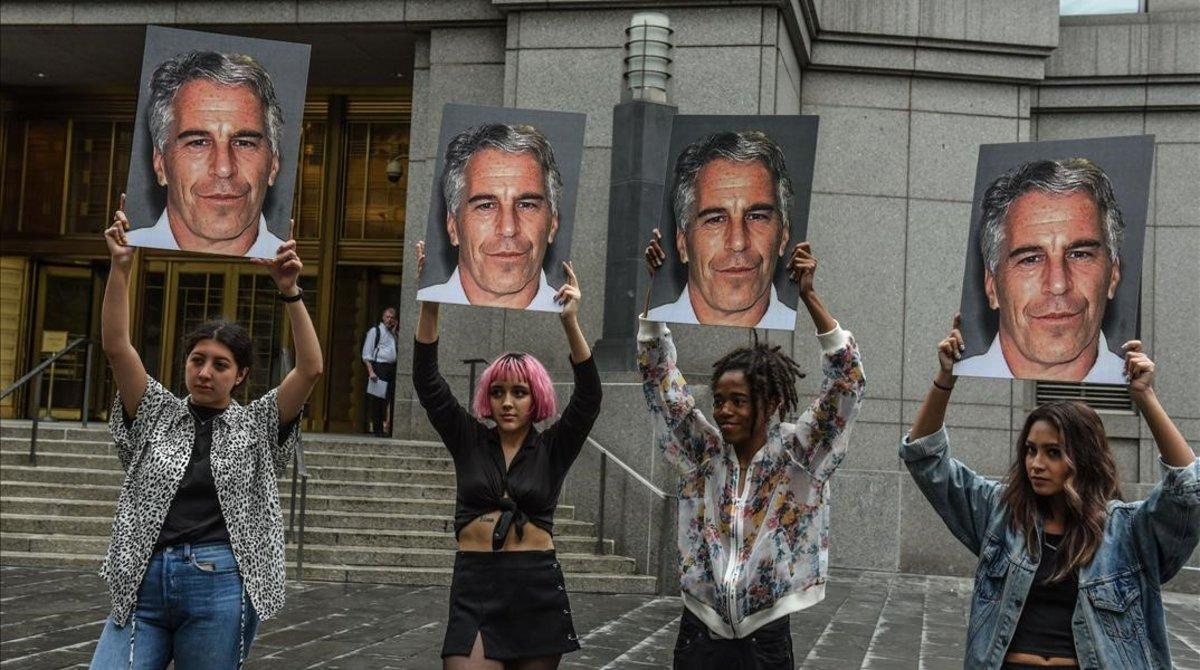 Protesta contra Jeffrey Epstein, el pasado julio en Nueva York.