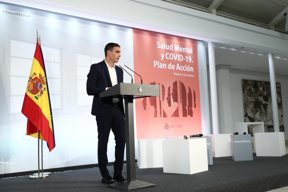 El presidente del Gobierno, Pedro Sánchez, en la presentación del Plan de Acción de Salud Mental 2021-2024 El presidente del Gobierno, Pedro Sánchez, en la presentación del Plan de Acción de Salud Mental 2021-2024