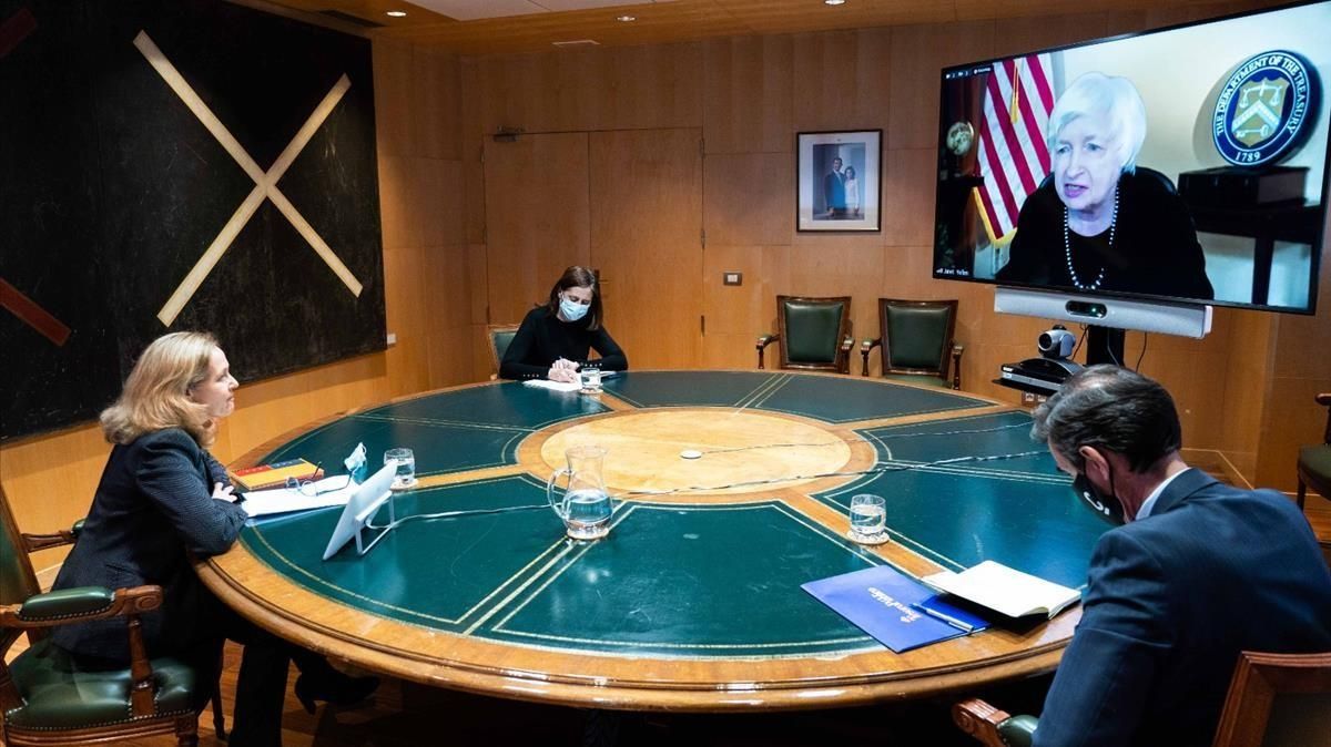 ECONOMIA REUNION VIRTUAL NADIA CALVINO JANET YELLEN La VP NadiaCalvino se reune con SecYellen USTreasury para tratar temas de interes comun ECONOMIA REUNION VIRTUAL NADIA CALVINO JANET YELLEN La VP NadiaCalvino se reune con SecYellen USTreasury para tratar temas de interes comun