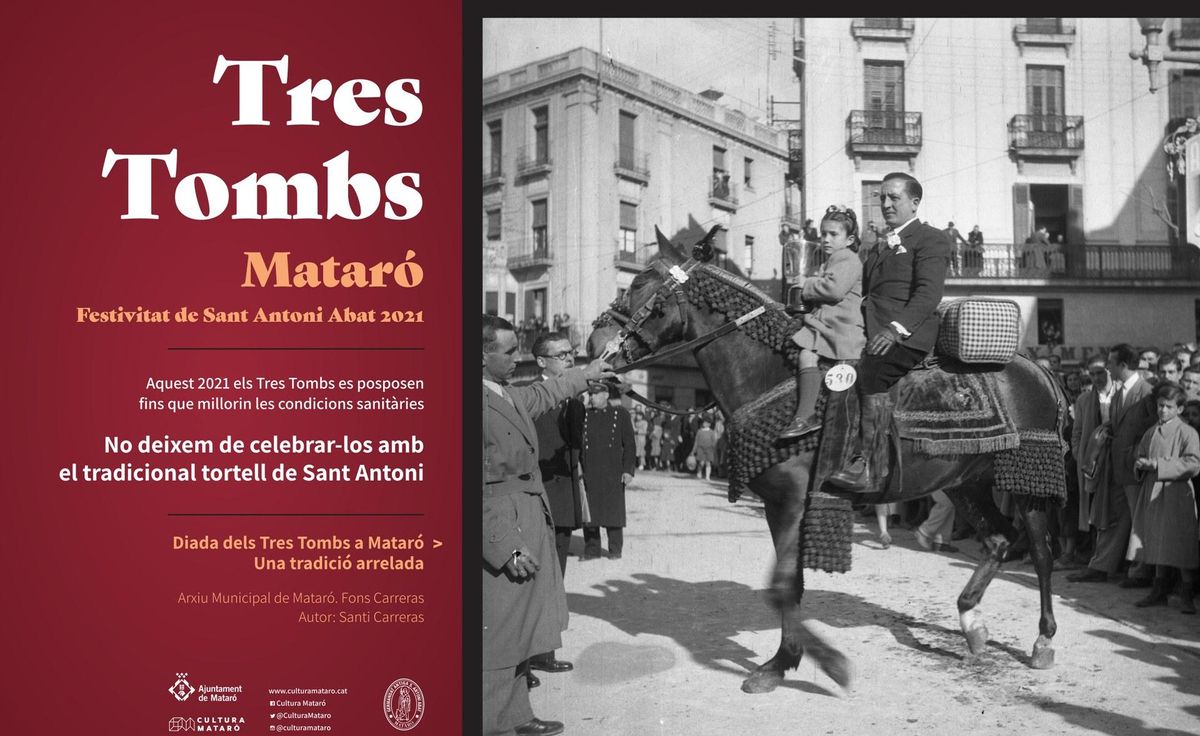 Uno de los carteles que se podrán ver en las diferentes pastelerías que participarán en los Tres Tombs 2021. Uno de los carteles que se podrán ver en las diferentes pastelerías que participarán en los Tres Tombs 2021.