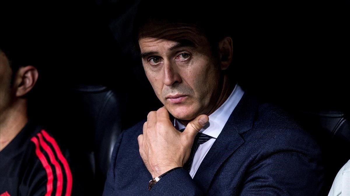 Lopetegui, en el banquillo del Bernabéu en el duelo del Madrid con el Viktoria Plzen. Lopetegui, en el banquillo del Bernabéu en el duelo del Madrid con el Viktoria Plzen.