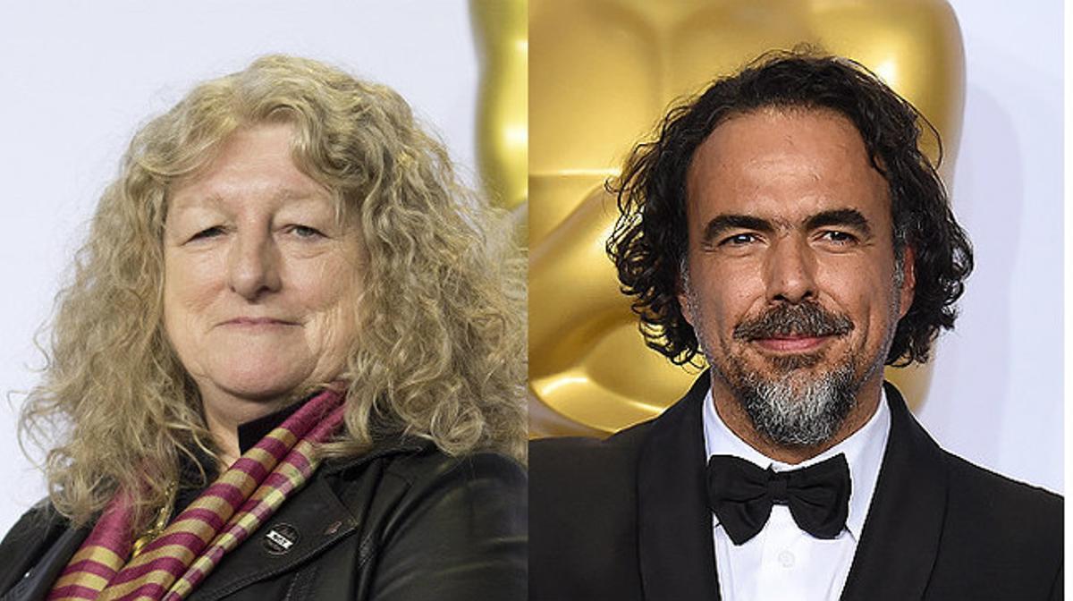Los oscarizados Jenny Beavan y Alejandro González Iñárritu, aún a vueltas con la polémica de los aplausos y no aplausos de la gala de los Oscar.