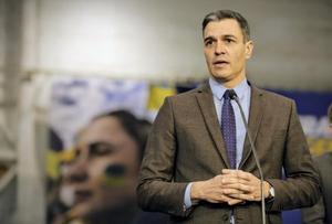 El presidente del Gobierno, Pedro Sánchez, tras su visita al Centro de Recepción, Acogida y Derivación (CREADE) para personas refugiadas ucranianas, este 31 de marzo de 2022, en Alicante.