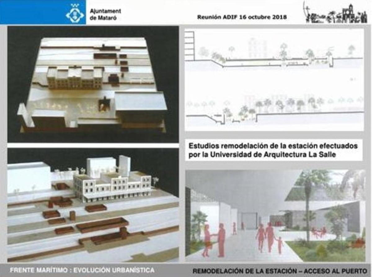 Proyecto de nueva estación de Mataró presentado por el Ayuntamiento a Adif. 