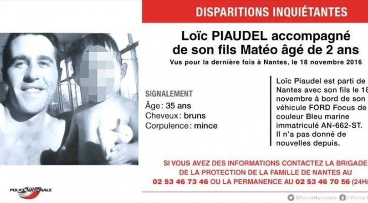 Cartel divulgado para encontrar al menor desaparecido en Nantes.