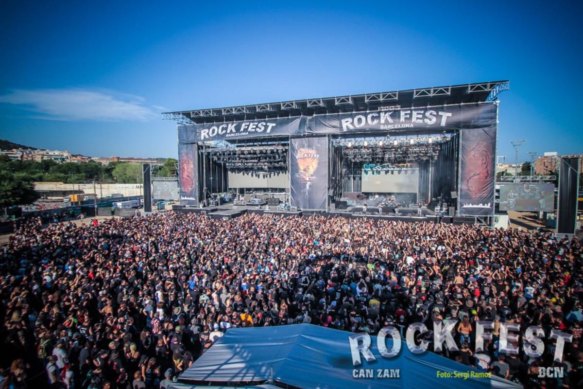 Imagen de archivo del escenario del Rock Fest en el parque Can Zam de Santa Coloma. Imagen de archivo del escenario del Rock Fest en el parque Can Zam de Santa Coloma.
