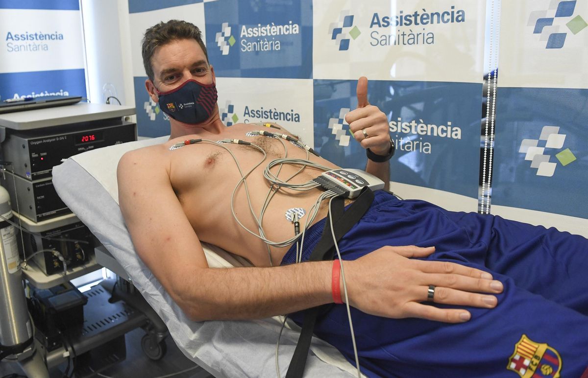 Pau Gasol, en un momento de la revisión médica que ha realizado esta mañana Pau Gasol, en un momento de la revisión médica que ha realizado esta mañana
