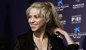 Shakira, en una rueda de prensa en el Camp Nou, en marzo del año pasado.