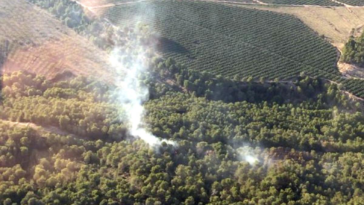 El incendio de Móra d’Ebre, ya estabilizado, visto desde el aire.