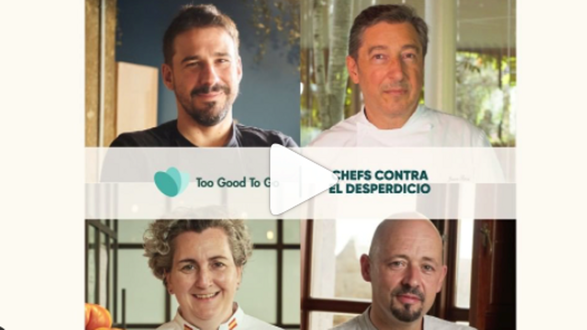 Los cuatro cocineros que participan en la campaña ’Chefs contra el desperdicio’, de Too Good To Go: arriba, Javi Estévez y Joan Roca; sobre estas líneas, Pepa Muñoz e Iñaki Bretal. Los cuatro cocineros que participan en la campaña ’Chefs contra el desperdicio’, de Too Good To Go: arriba, Javi Estévez y Joan Roca; sobre estas líneas, Pepa Muñoz e Iñaki Bretal.