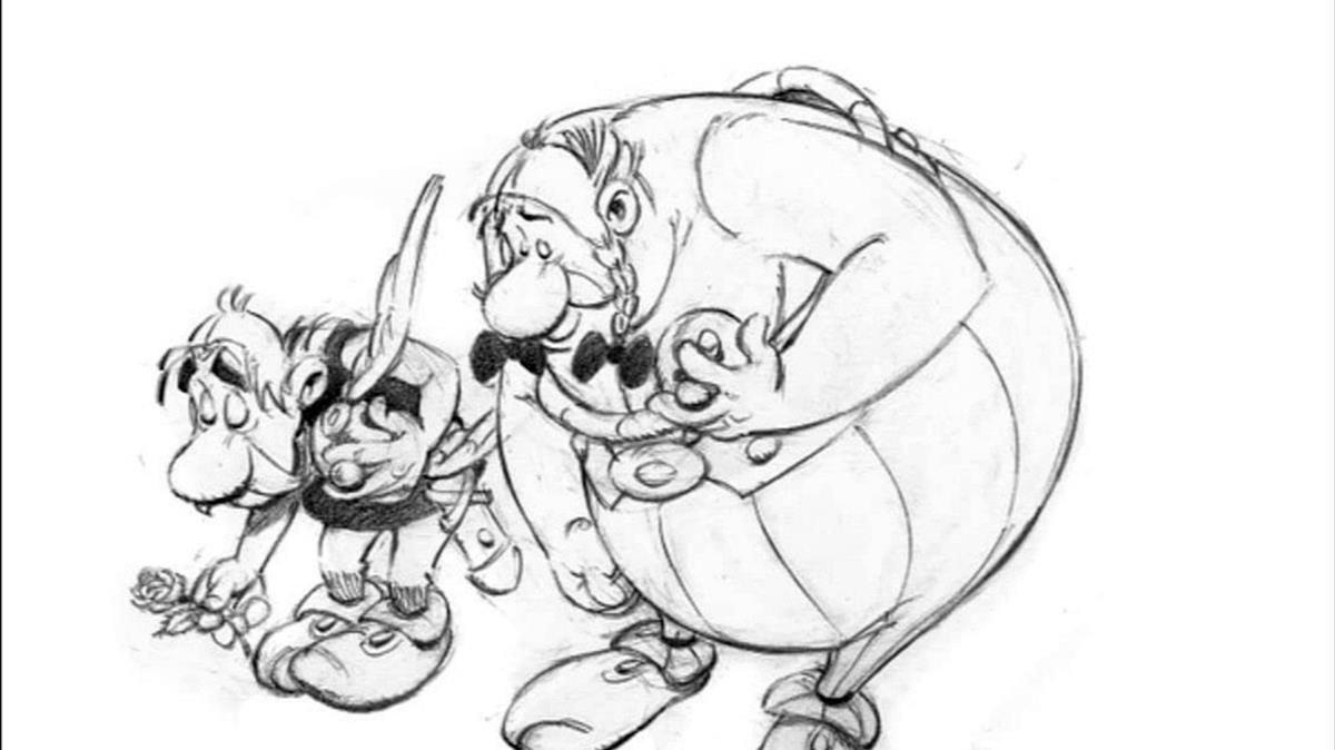 Astérix y Obélix, en homenaje de Uderzo al desaparecido Goscinny.